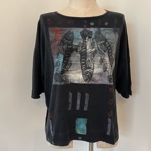 Blue fish boxy T